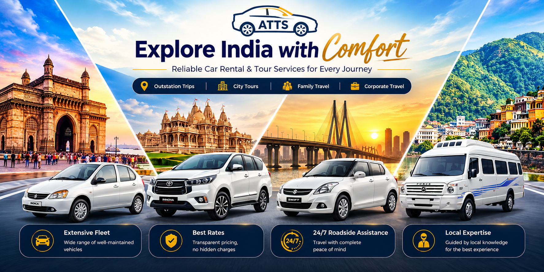 Explore India with comfort — reliable car rental & tour services